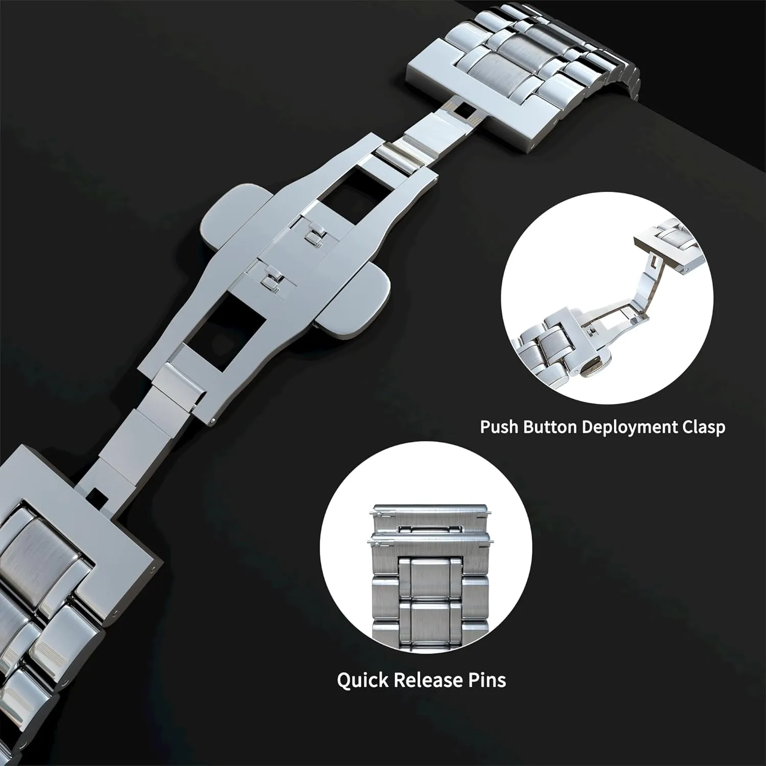 ... 20mm 22mm 24mm TStrap Metal Watch Band ?C Quick Release Watch Bands for bravery physiological expeditious Men Women - Stainless Steel Smart Watch Strap Bracelet Replacement Polished - 12mm 