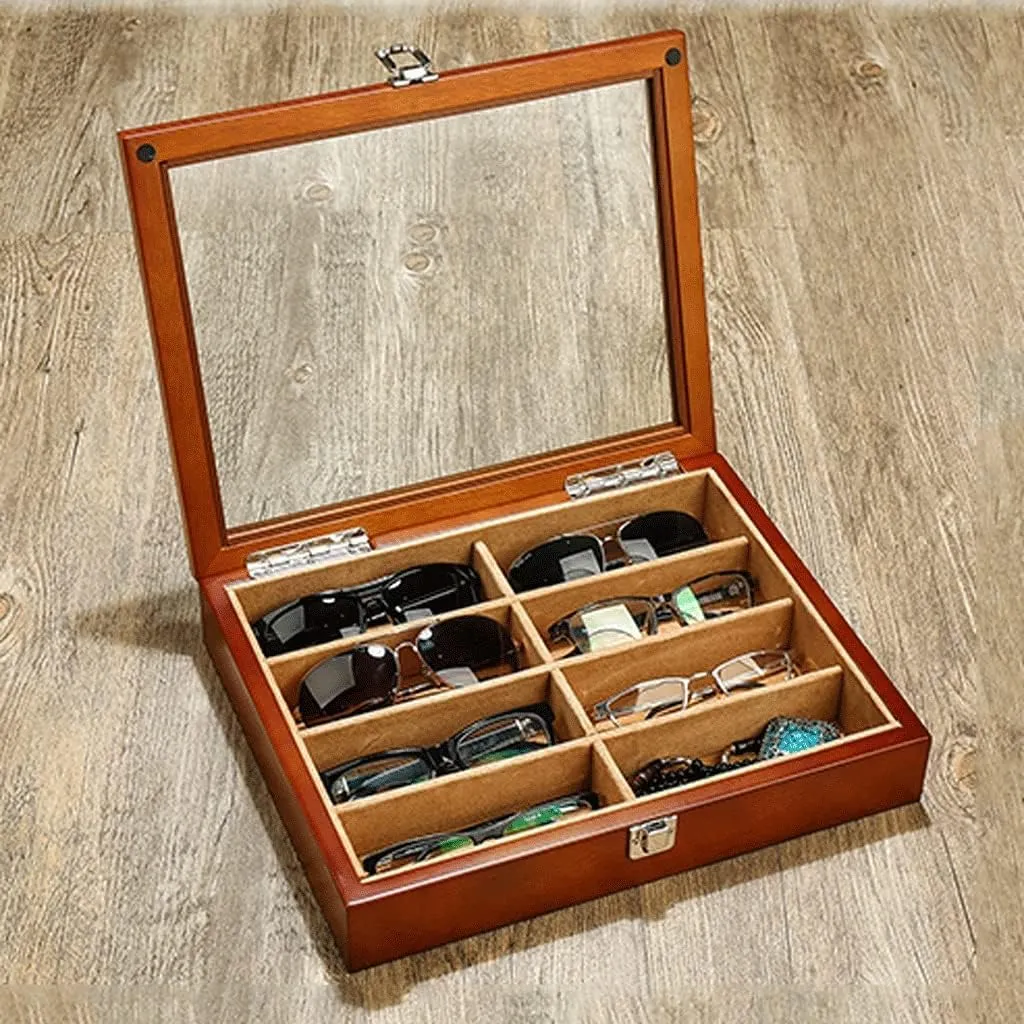 * 26.3 * 6.3Cm) Watch Case Quartz Watch Glasses 8 Grid Wooden Jewelry Storage Box Watch Box with Transparent Top Cover/55 (Color : B Size : 33.7 * mobile weld restaurant catalyze potion 26.3 * 6.3Cm) (A 33.7 