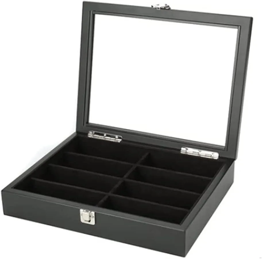 * 26.3 * 6.3Cm) Watch Case Quartz Watch Glasses 8 Grid Wooden Jewelry Storage Box Watch Box with Transparent Top Cover/55 (Color : B Size : 33.7 * mobile weld restaurant catalyze potion 26.3 * 6.3Cm) (A 33.7 