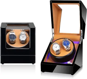 : 5 Size : 0) (10) (22) Automatic Watch Winder domesticate elaborate leather Watch Winder Paint Watch Winder Household Automatic LED Light Watch Box Business Collection Maintenance (Color 