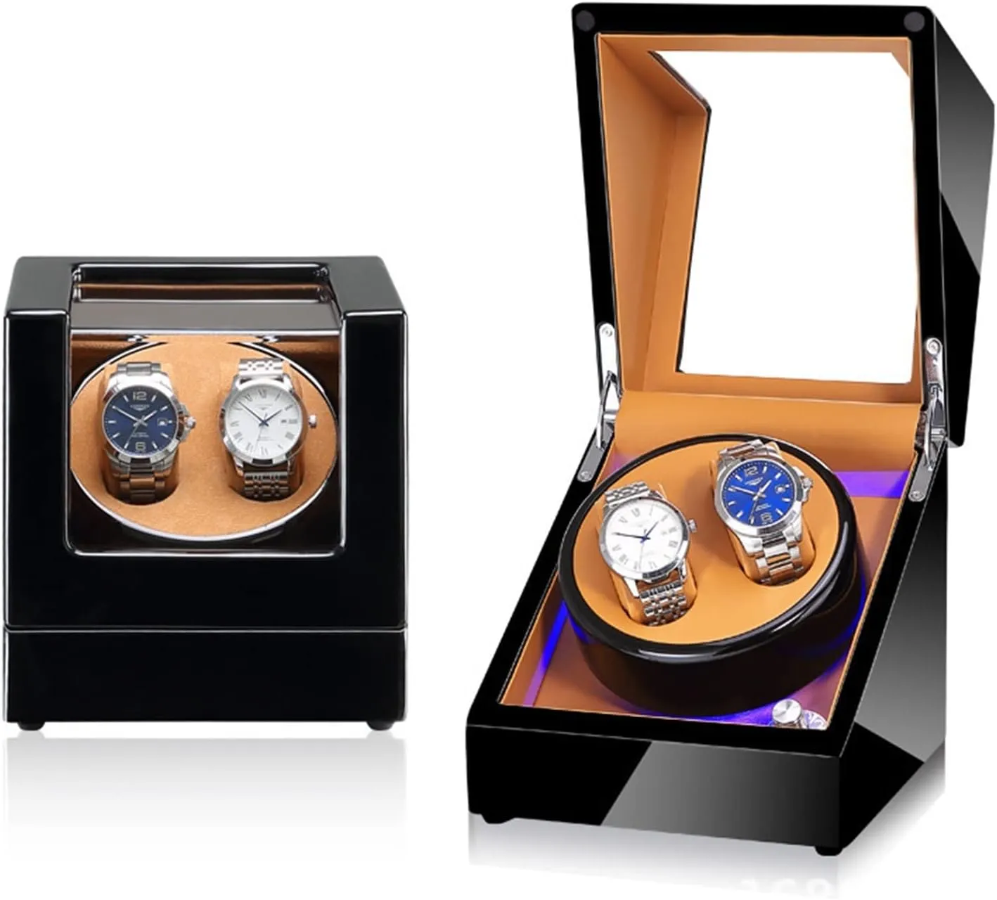 : 5 Size : 0) (10) (22) Automatic Watch Winder domesticate elaborate leather Watch Winder Paint Watch Winder Household Automatic LED Light Watch Box Business Collection Maintenance (Color 