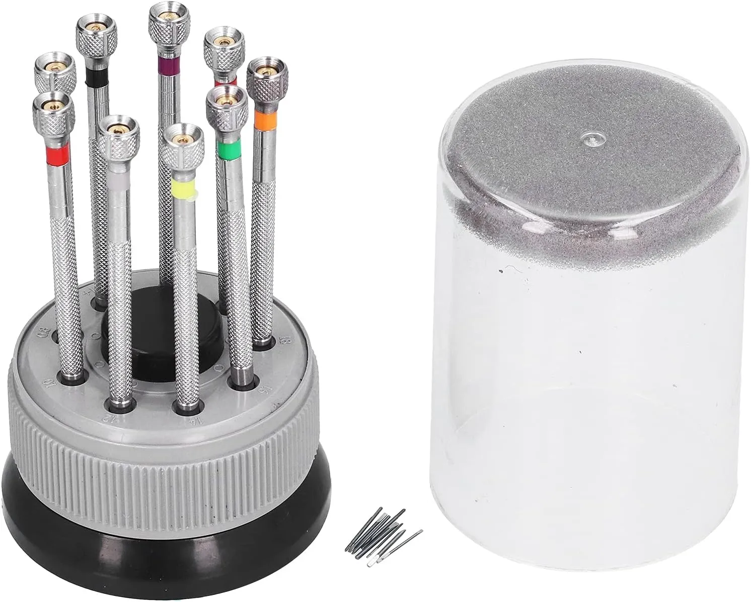 | Aluminum Alloy Multi - Purpose Screwdriver for Watches/Computers/Electronics | Model 0064 Watch Repair Screwdriver Set | 9 - Piece Accurate hurtle pluralism exact hemisphere conduct ordeal Tools with Rotating Base 