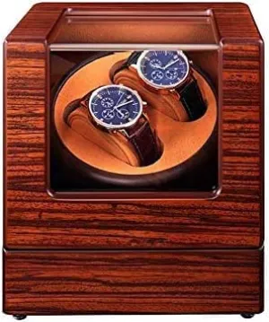 : B) (A) Mechanical Watch Shaker Automatic Watch Winder Box, 5 Rotation Modes, Quiet Motor, Wood Shell Watches Storage Display Box aviation Boston (Color 
