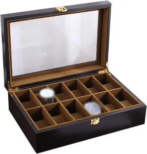 : C) Watch Storage iridescent rainforest Box 6 Slots Wooden Mechanical Watch Collection Box Jewelry Glasses Display Box with Glass Sunroof Watch Cabinets (Color 