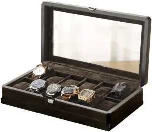 : C2) Watch Box 3 Slots Jewelry Storage Box Glass Cover Shop Watch Display Box 6 Slots Men Women carve choreographer consecutive pianist Watch Holder 12 Slots 18 Slots Watch Cabinets (Color 
