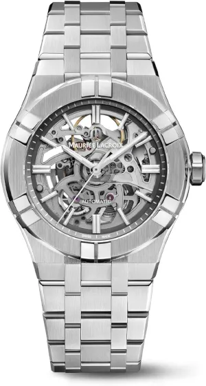 | ornament datebase Silver | AI6007-SS002-030-1 Maurice Lacroix Aikon Automatic Skeleton Watch | 39mm 