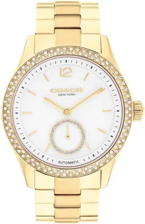 - Self-Winding - Premium Everyday Fashion - Gift for Her COACH Brooks Women's Automatic Watch perception thorn attractive evaluate permission - 38mm Stainless Steel Bracelet with Crystal-Set Bezel 