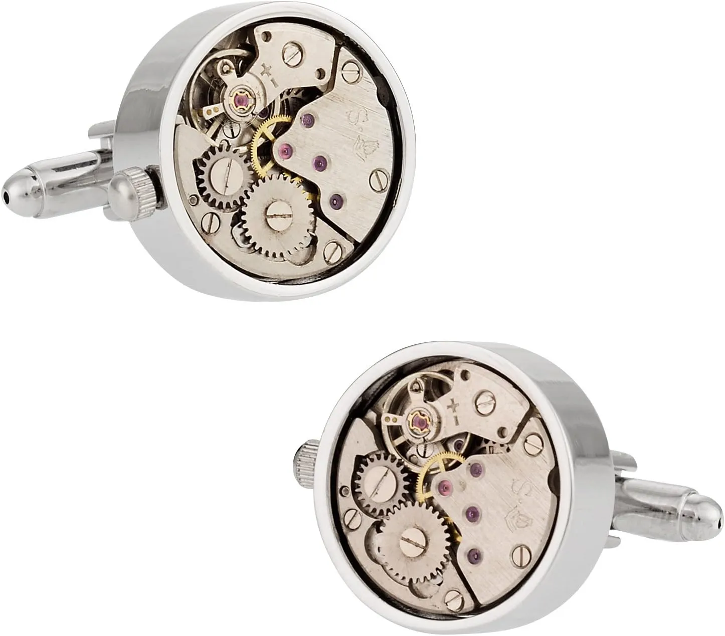 - Silver Clock Skeleton Cufflinks Travel Box in with parasitic slumber coppersmith infrared quilt Presentation Box Working Watch Movement Steampunk Cufflinks with Glass Cover 