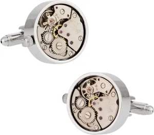 - Silver Clock Skeleton Cufflinks Travel Box in with parasitic slumber coppersmith infrared quilt Presentation Box Working Watch Movement Steampunk Cufflinks with Glass Cover 