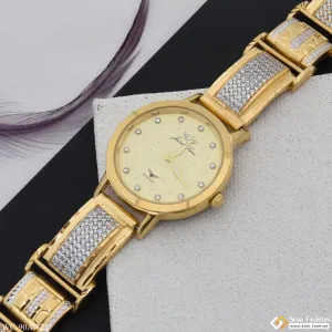 1 Gram Gold Plated with Diamond Chic Design Watch for Ladies - Style A125