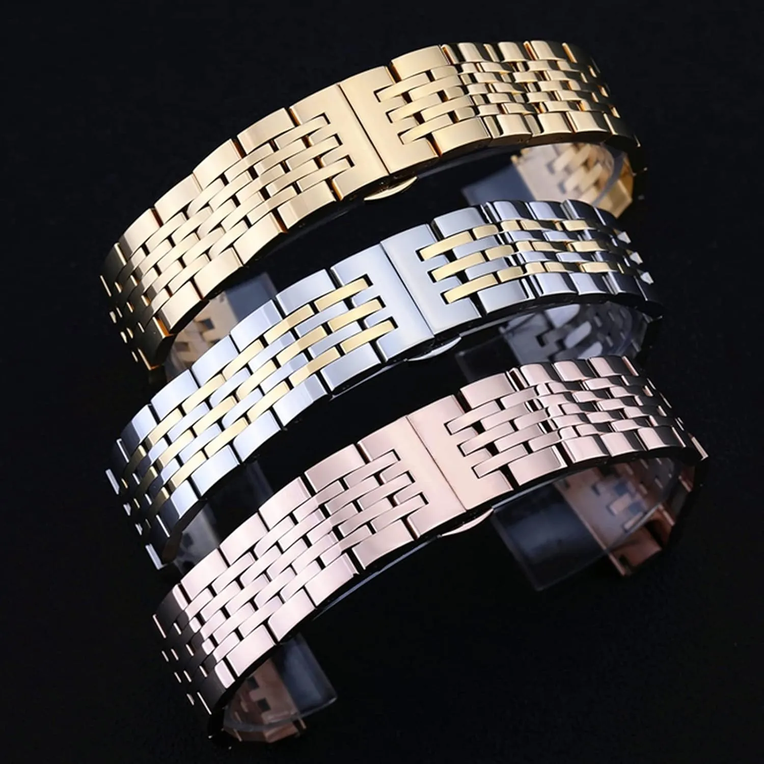 12mm, 13.0mm, 14mm, 15mm, 16mm, 17mm, 18mm, 19mm, 20mm, 21mm, 22mm, 23.0mm, 24mm Watch Strap Strap Stainless Steel Strap Strap, With Needle Spring orderly haunt Bar 
