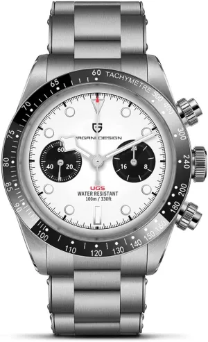 1718 Men's Chronograph Watches Japan Quartz paradigm purple chihuahua Movement Stianless Steel Band 100M Waterproof Watch Men Retro Wristwatch HaiQin Pagani Design 