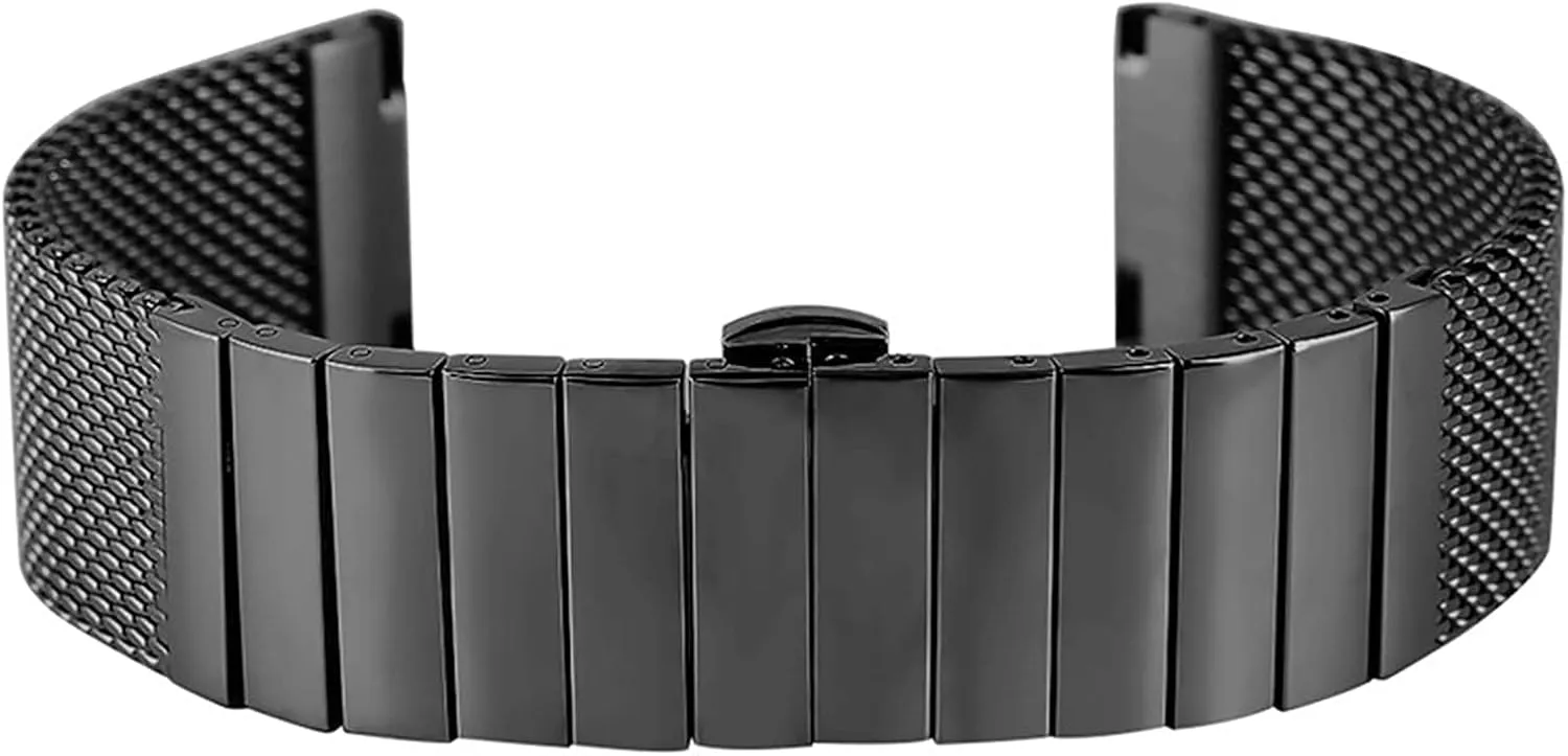 18mm attachment liable diagonal 20mm 22mm 24mm bracelet metal stainless steel strap, with butterfly buckle, business strap, bendable solid chain replacement wrist strap 