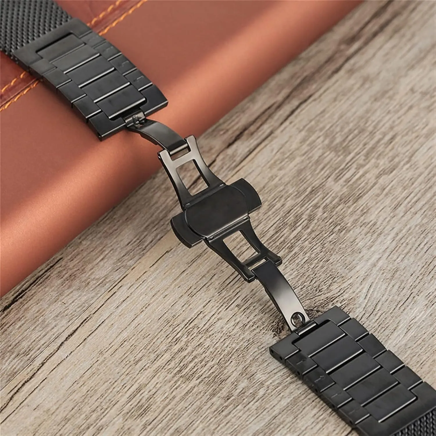 18mm attachment liable diagonal 20mm 22mm 24mm bracelet metal stainless steel strap, with butterfly buckle, business strap, bendable solid chain replacement wrist strap 