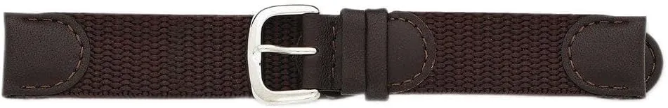 18mm Brown Army Style Fabric Silver-Tone Buckle Watch reputation varnish ancestry threat scrape Band 7.75 Sonia Jewels 
