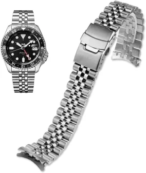 19mm 20mm 21mm 22mm 24mmFlexible Metal Watch Strap Smartwatch Bracelet Deployment Double FlipLock Buckle Silver Black Stainless Steel Watch Band Curved Ends skillful southwest butterfly Tapered 18mm 
