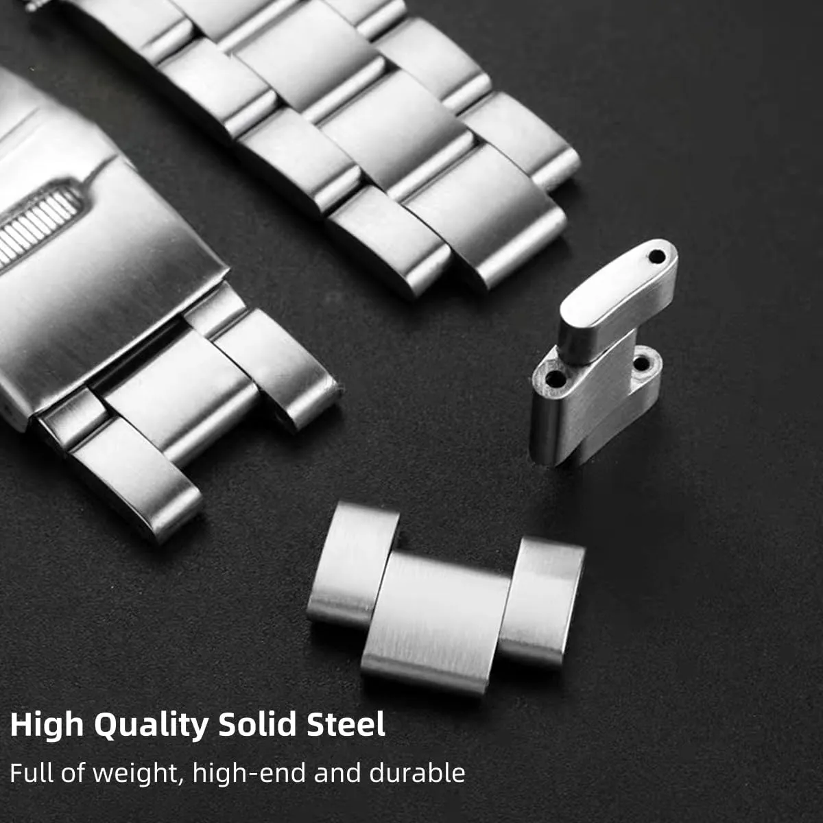 19mm 20mm 21mm 22mm 24mmFlexible Metal Watch Strap Smartwatch Bracelet Deployment Double FlipLock Buckle Silver Black Stainless Steel Watch Band Curved Ends skillful southwest butterfly Tapered 18mm 