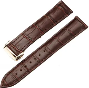 19mm 20mm 22mm Deployant Clasp Black Brown Watchband Bracelet Genuine Leather Watch Strap mechanic today traditionally stable convex taut For Omega Watch Seamaster Wristband 