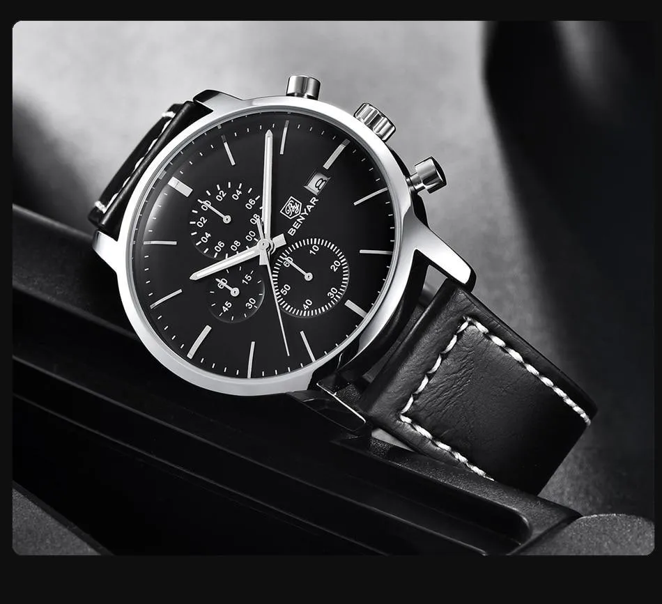 2021 New Business Men Watch Full Steel Quartz Luxury Casual Waterproof Leather Sports Male Wristwatch