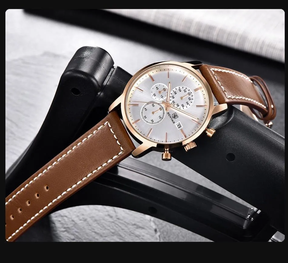 2021 New Business Men Watch Full Steel Quartz Luxury Casual Waterproof Leather Sports Male Wristwatch