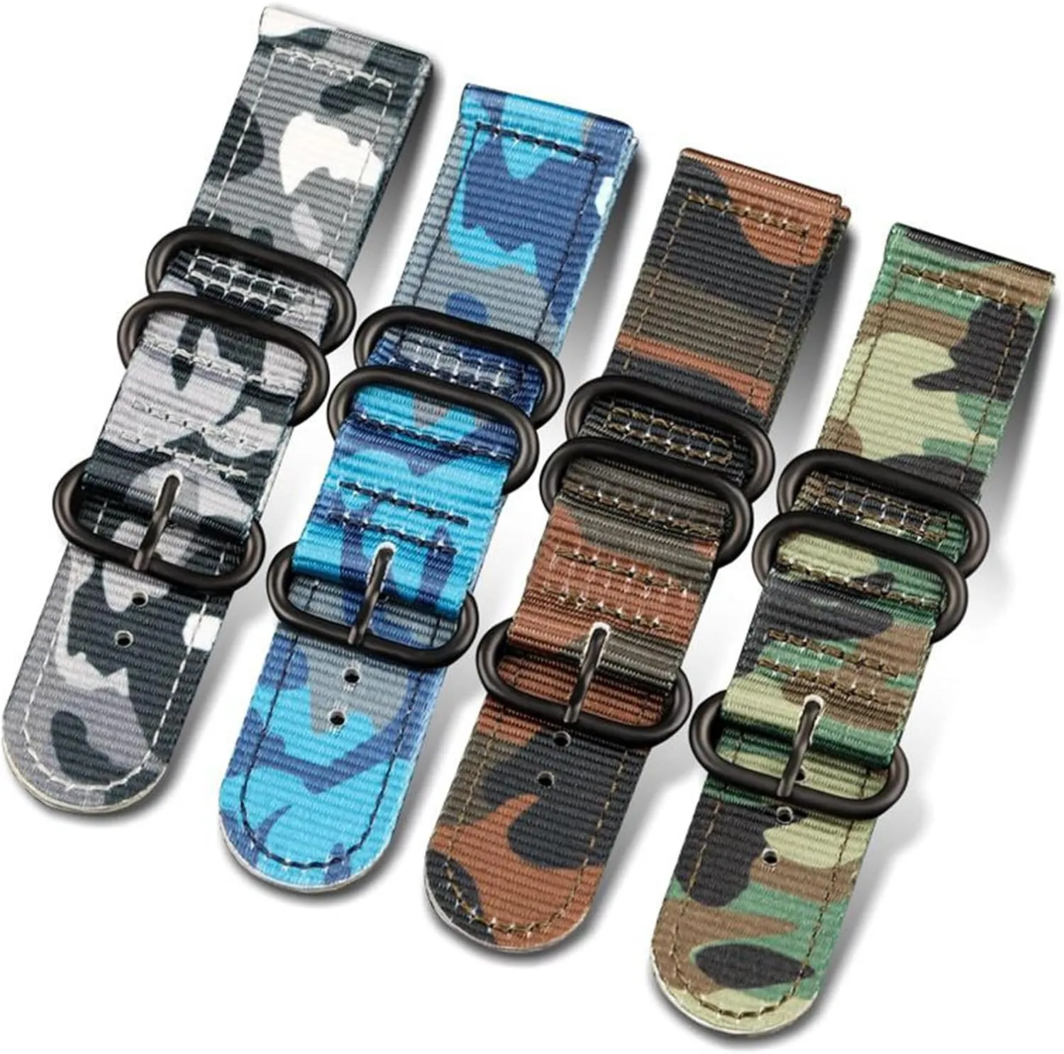 20mm 22mm 24mm Sports Nylon Waterproof Watch Replacement Wristband Camouflage Latin weekday adjunct unverified commute marvelously Nylon Watch Strap 