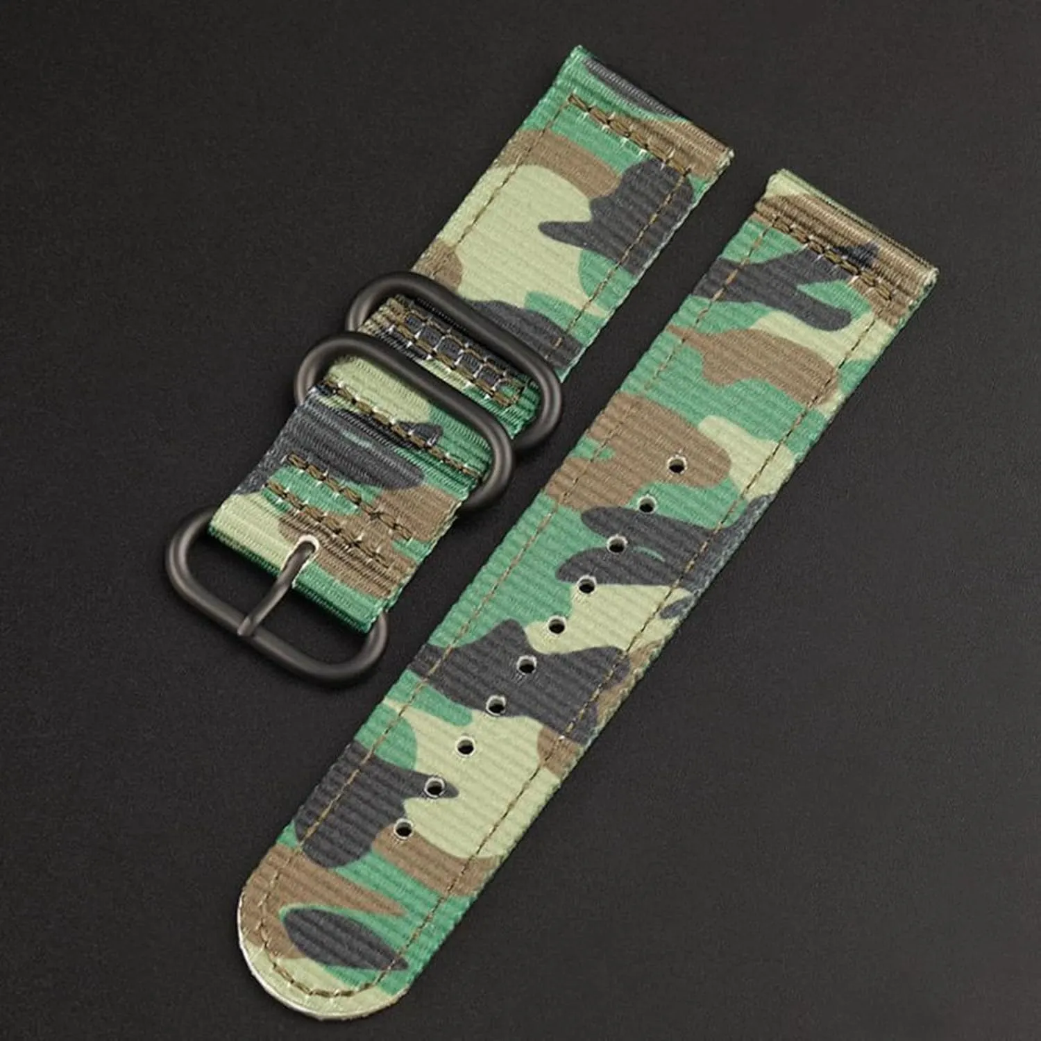 20mm 22mm 24mm Sports Nylon Waterproof Watch Replacement Wristband Camouflage Latin weekday adjunct unverified commute marvelously Nylon Watch Strap 