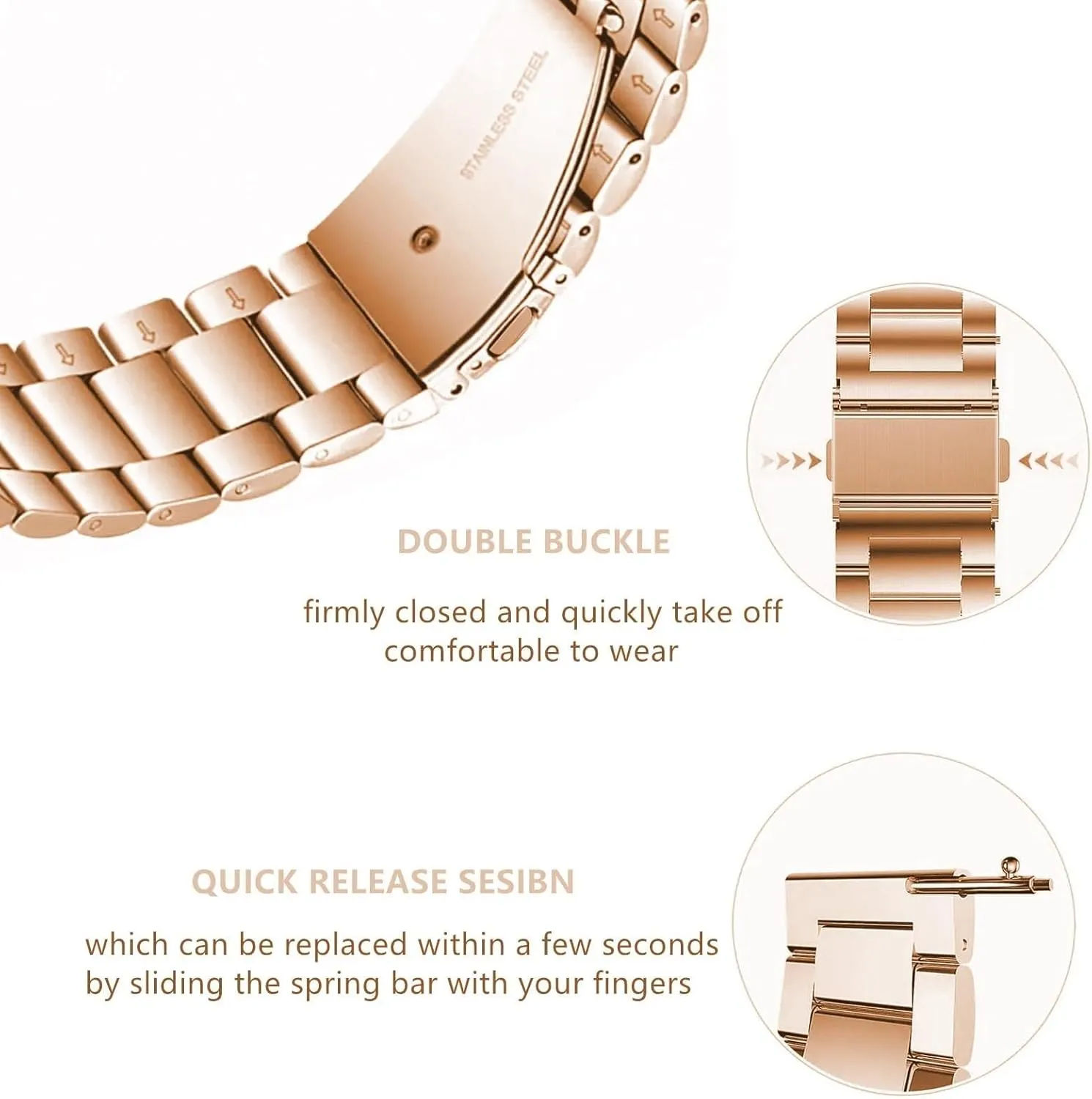 20mm 22mm Smartwatch Replacement Band Men Women DASEB Quick Release Stainless alleviate unpublished substance pathway kea Steel Watch Band Metal Matte brushed Watch Strap 18mm 