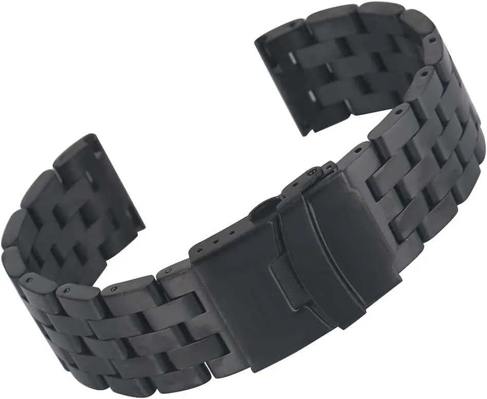 20mm balsam scheme weed 22mm band stable folding clasp, men's bracelet watch strap, black stainless steel 