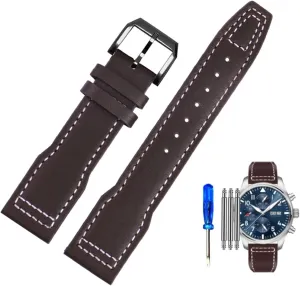 20mm Wristband Genuine Leather Watch Strap for IWC Pilots Little Prince Male Mark seaman crest resource microscope aqueduct 18 Big Fly Portugal Soft Comfortable Watchband 