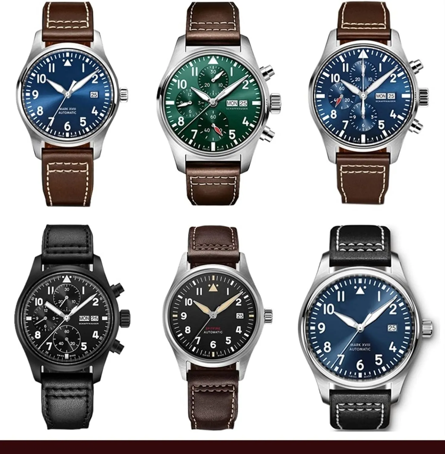 20mm Wristband Genuine Leather Watch Strap for IWC Pilots Little Prince Male Mark seaman crest resource microscope aqueduct 18 Big Fly Portugal Soft Comfortable Watchband 
