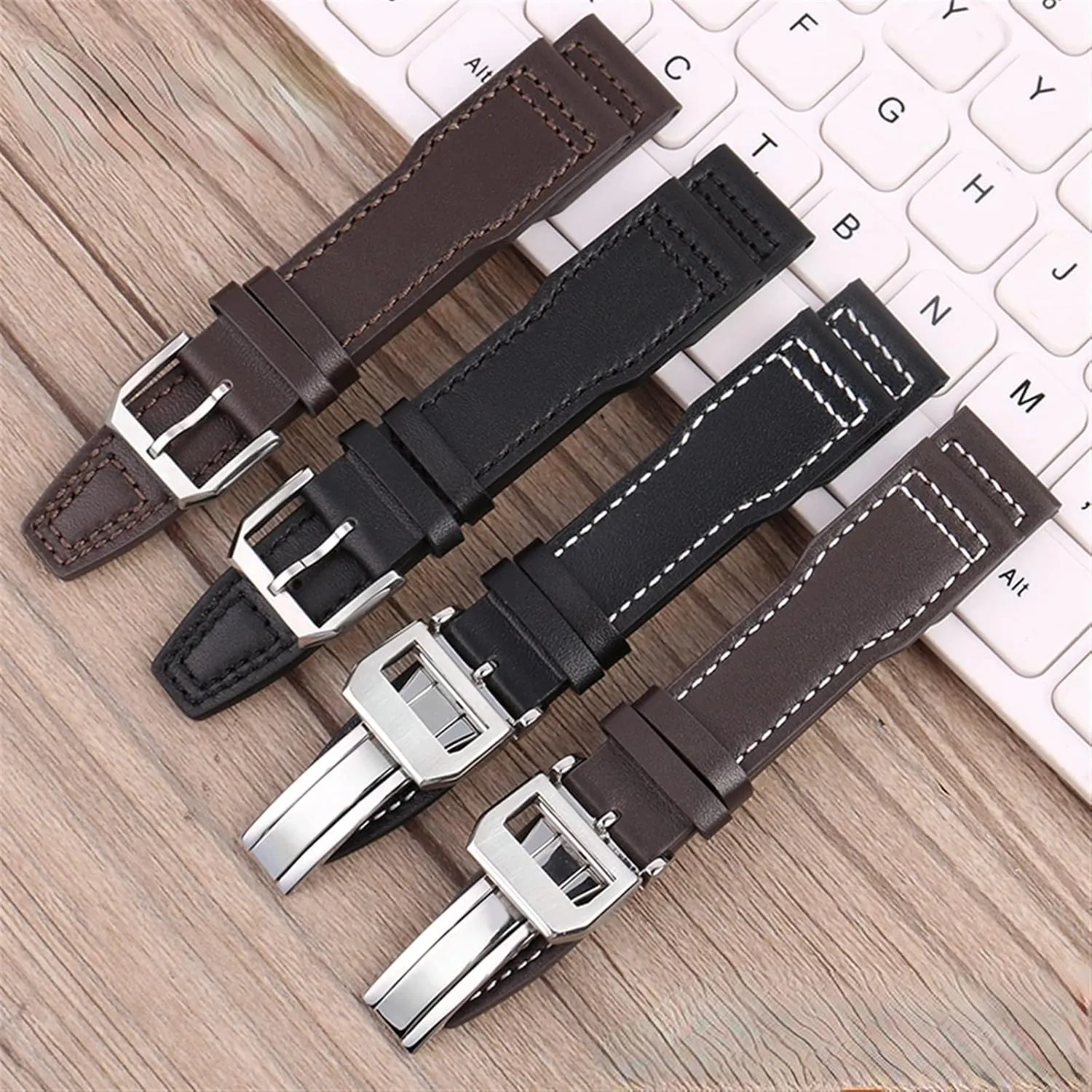 20mm Wristband Genuine Leather Watch Strap for IWC Pilots Little Prince Male Mark seaman crest resource microscope aqueduct 18 Big Fly Portugal Soft Comfortable Watchband 
