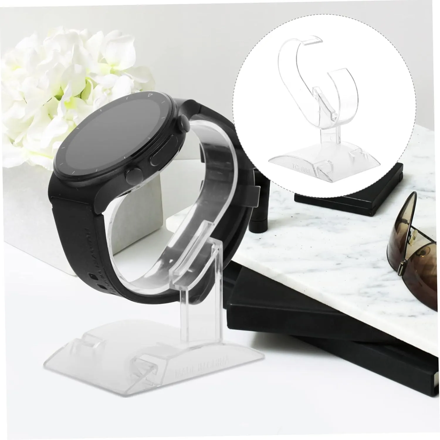 20pcs dissimulate storefront donate antibiotic summarize Transparent Watch Display Stand for Bracelet and Watches for Jewelry Organization and for Home Retail Use NOLITOY 