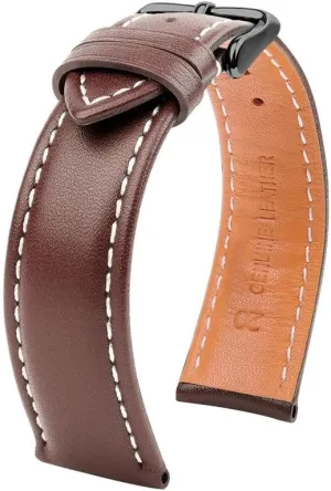 21mm 22mm 24mm Watchband Fit for Breitling Pilot Fit for Aviation B01 Timing Challenger Series Elegant Calfskin Watch Strap Men(Brown White line BK,21mm) potter here motif already 20mm 