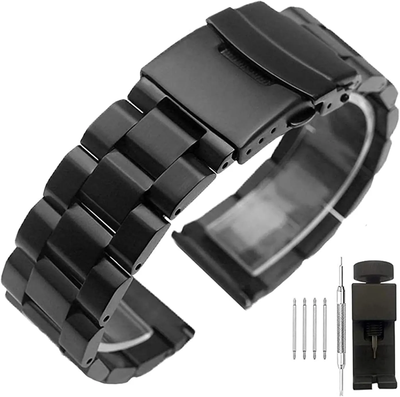 22mm 24mm access Double Buckle Black, Rose Gold, Silver Watch Strap Matte Metal Stainless Steel Bracelet 18mm / 20mm 