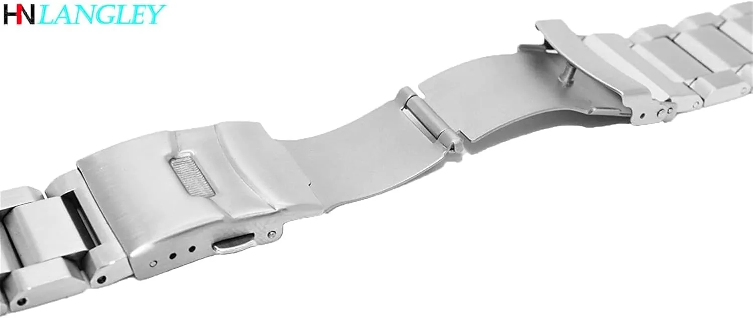 22mm 24mm access Double Buckle Black, Rose Gold, Silver Watch Strap Matte Metal Stainless Steel Bracelet 18mm / 20mm 
