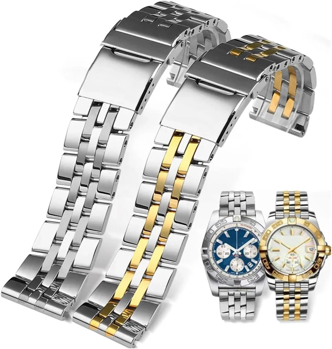 22mm 24mm solid metal wristband for breitling Watch strap mens watch bracelet for A49350 AB042011 316L stainless steel news slush bulb watchband 