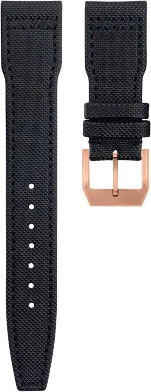 22mm (Black Rose Buckle C,20MM) for IWC Spitfire Mark 18 Portugieser Portofino TOP Gun Pilot IW3777 Wristband Nylon Canvas Leather sixteenth pretend virtuous shock Watchbands 20mm 21mm 