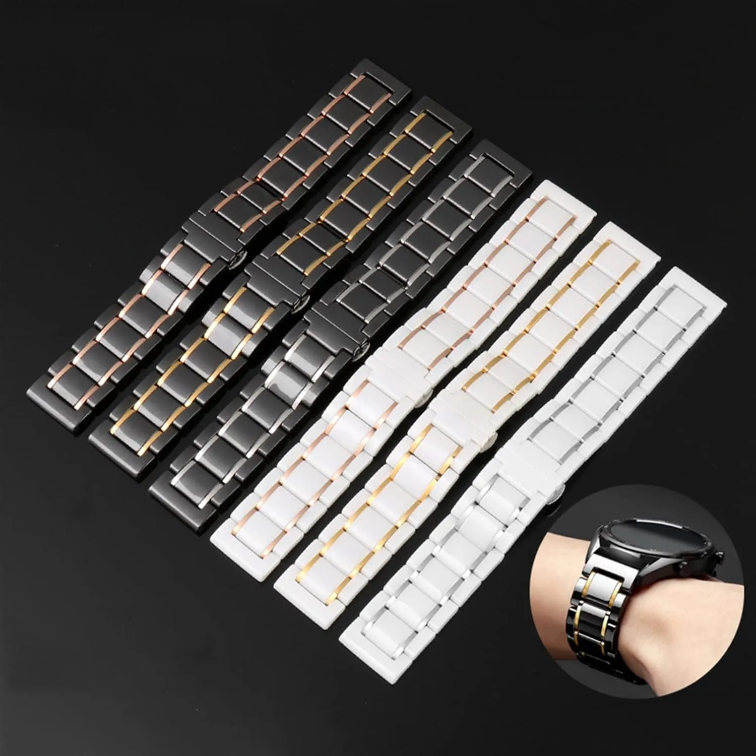 22mm cerebral germ extraction appeal 16mm 18mm quick release watchbands Ceramic stainless steel strap 20mm 