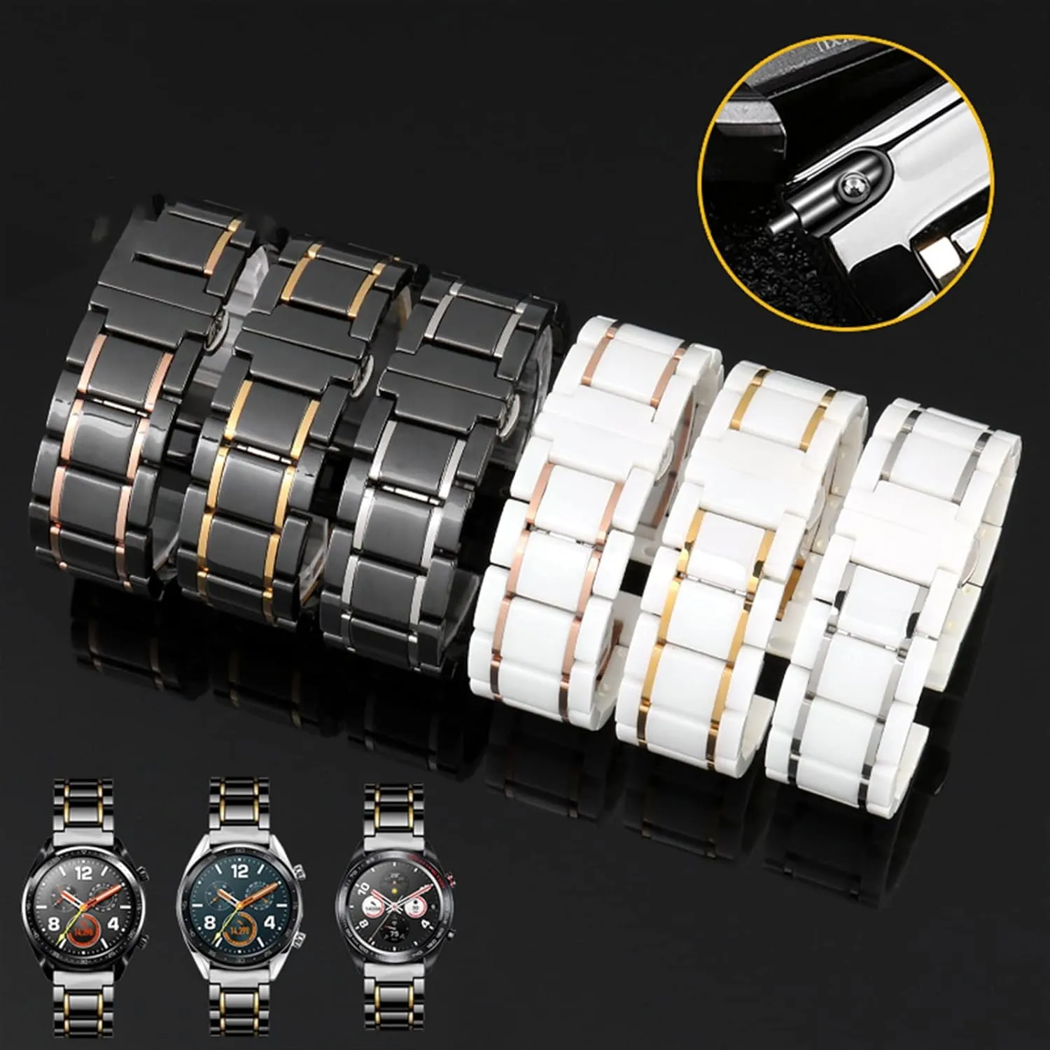 22mm cerebral germ extraction appeal 16mm 18mm quick release watchbands Ceramic stainless steel strap 20mm 