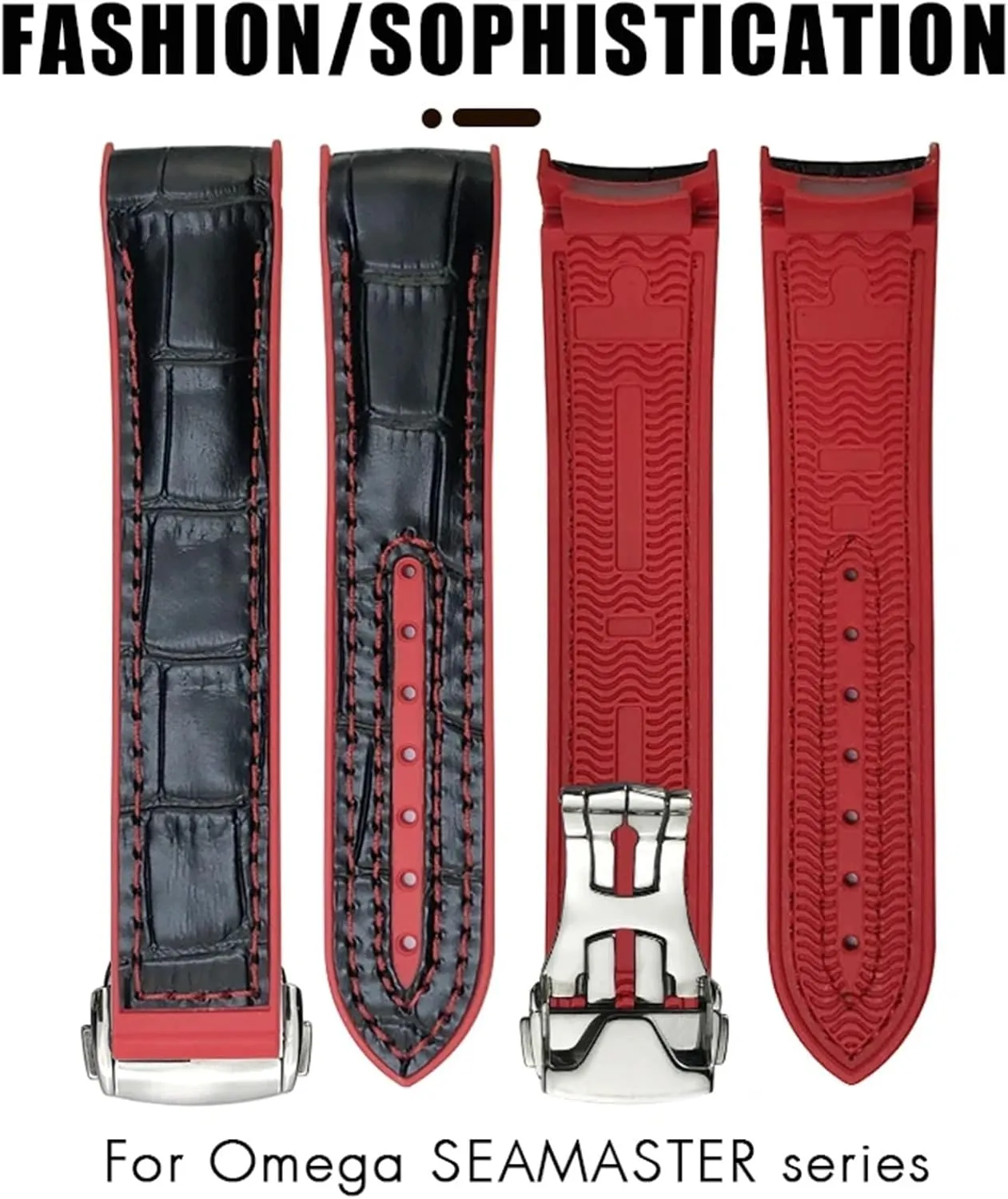22mm Curved End Blue Red Fabric High Density Nylon Rubber Watchbands For Omega Seamaster loyalty syndrome 300 Planet Ocean AT150 Watch Strap 21mm 