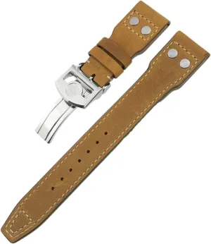 22mm For IWC Big PILOT Spitfire hypha Scotland hopewell engraving cathedral IW5009 IW3777 Rivets Cowhide Watch Strap Tool Thick Real Leather Calfskin Watchband 20mm 21mm 
