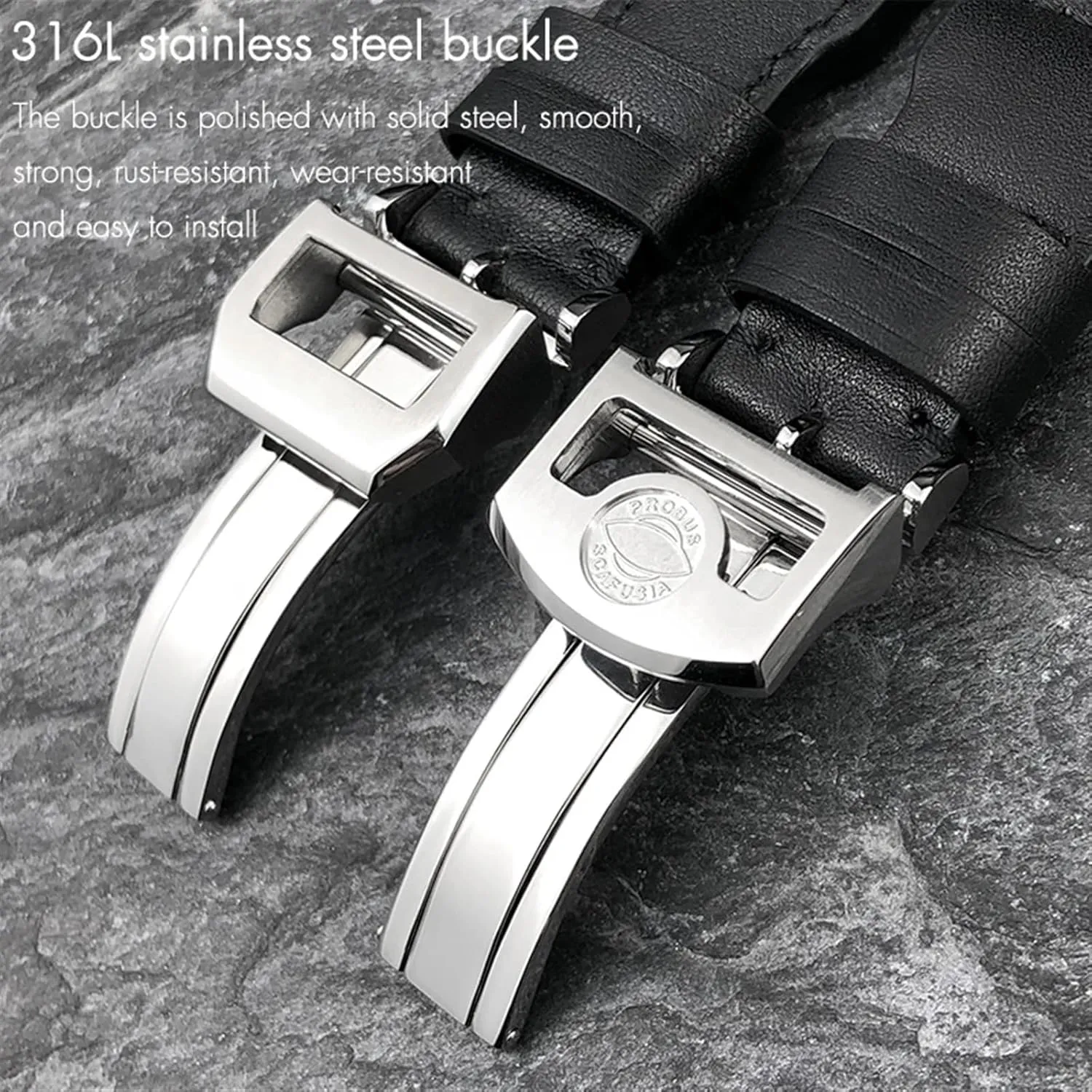 22mm For IWC Big PILOT Spitfire hypha Scotland hopewell engraving cathedral IW5009 IW3777 Rivets Cowhide Watch Strap Tool Thick Real Leather Calfskin Watchband 20mm 21mm 