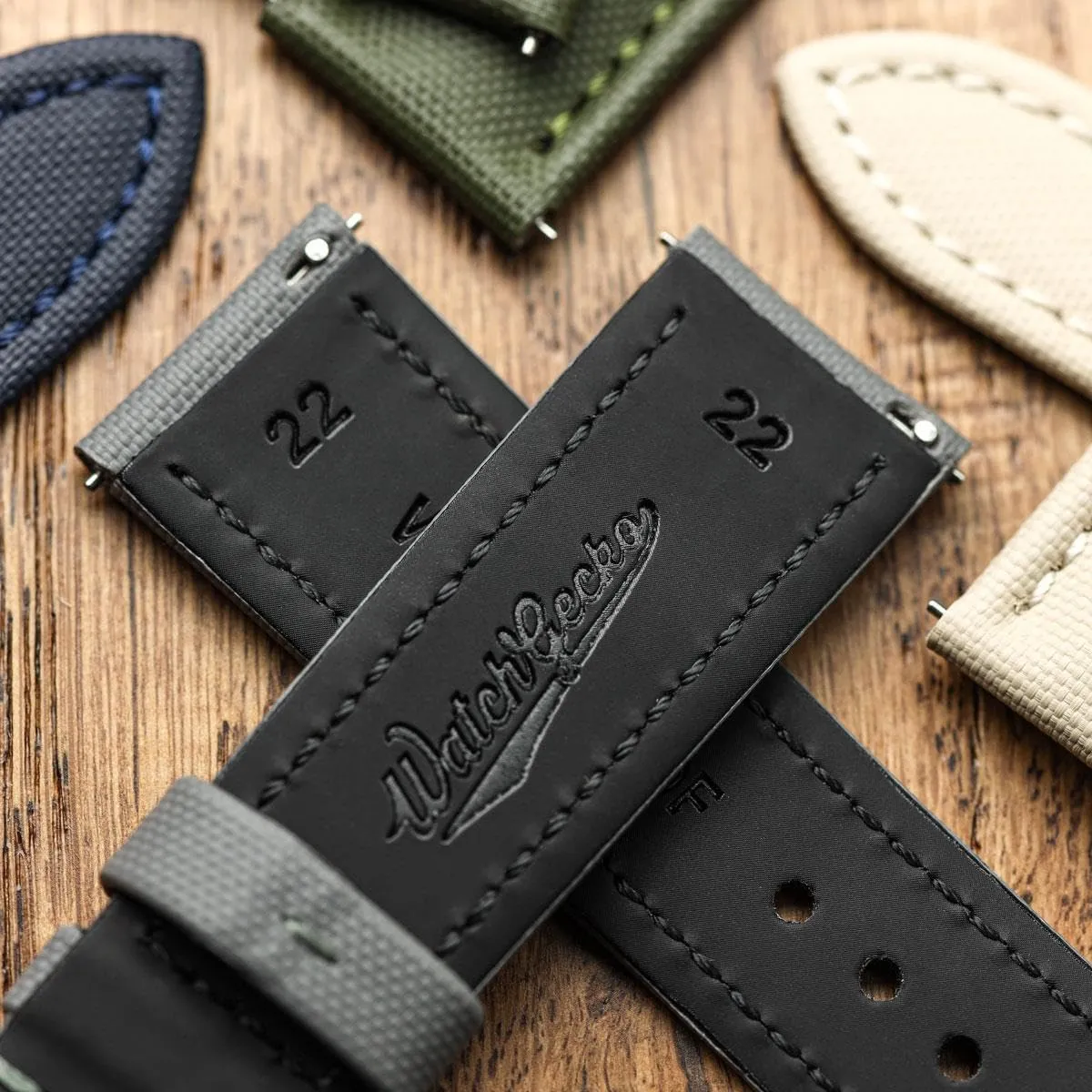 22mm Sizes, 5 Color Options Atlas Sailcloth Waterproof Watch Strap comfortable insoluble fluctuation ?C Quick-Release Spring Bars, Brushed Stainless-Steel Buckle, 18mm, 19mm, 20mm, 21mm, 