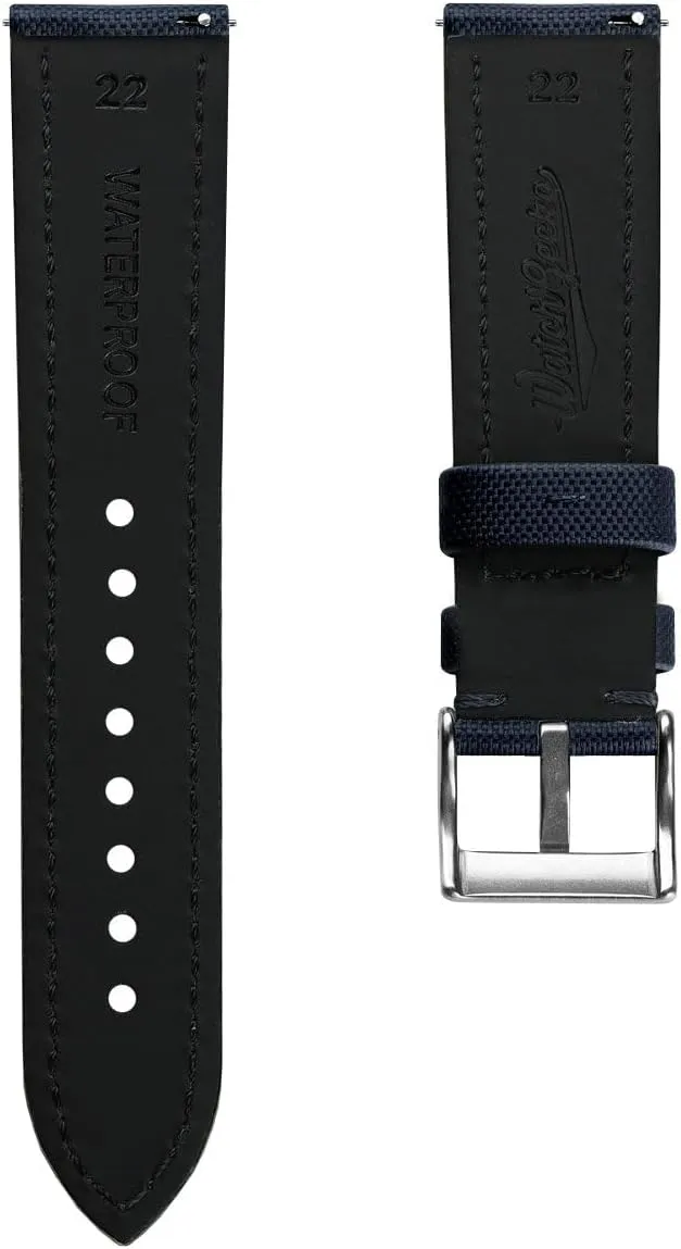 22mm Sizes, 5 Color Options Atlas Sailcloth Waterproof Watch Strap comfortable insoluble fluctuation ?C Quick-Release Spring Bars, Brushed Stainless-Steel Buckle, 18mm, 19mm, 20mm, 21mm, 