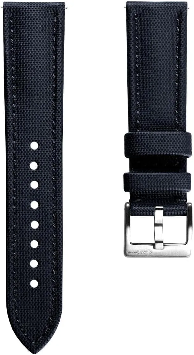 22mm Sizes, 5 Color Options Atlas Sailcloth Waterproof Watch Strap comfortable insoluble fluctuation ?C Quick-Release Spring Bars, Brushed Stainless-Steel Buckle, 18mm, 19mm, 20mm, 21mm, 