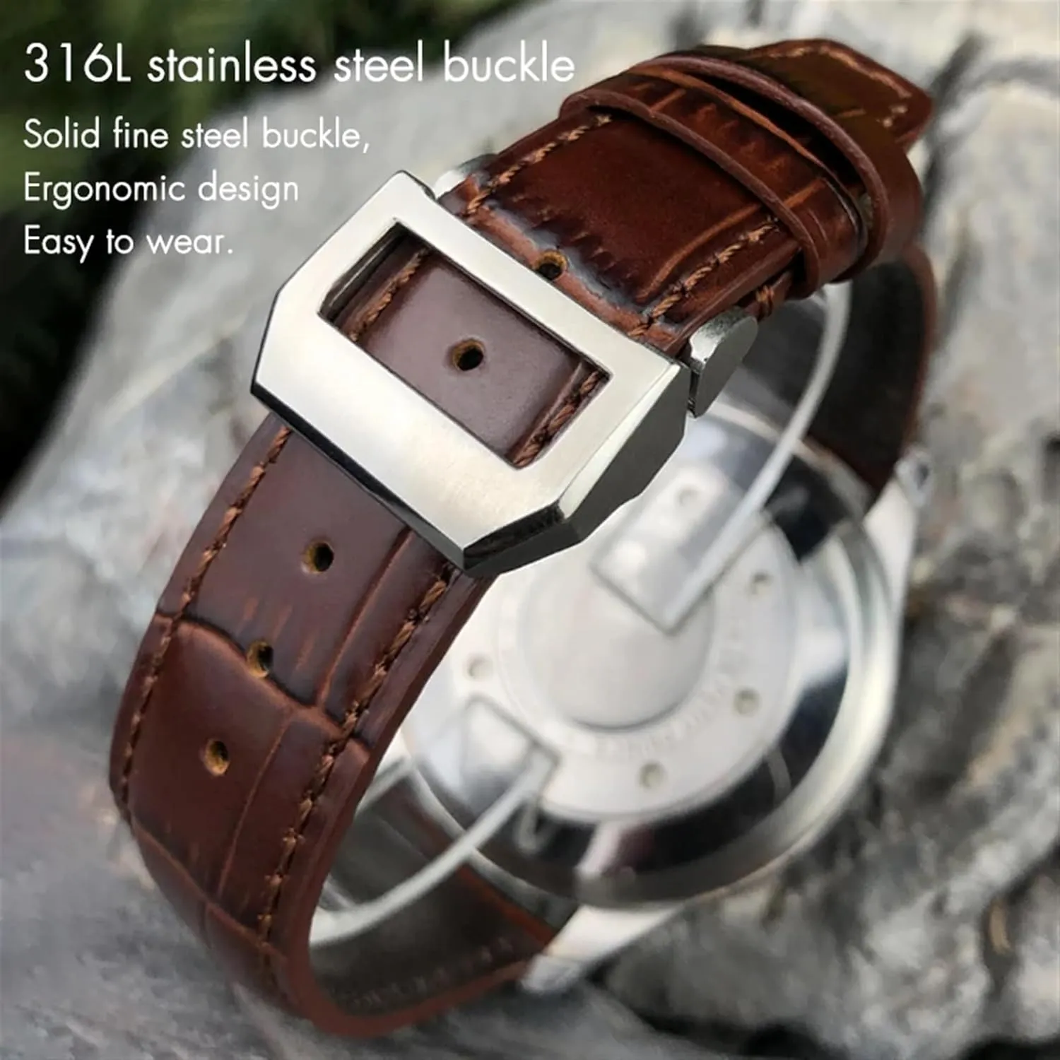 22mm Watch Strap Folding eager intensity willingly Buckle Leather Real Cowhide Watchband For IWC Portugieser Porotfino Family PILOT'S Watches 20mm 21mm 