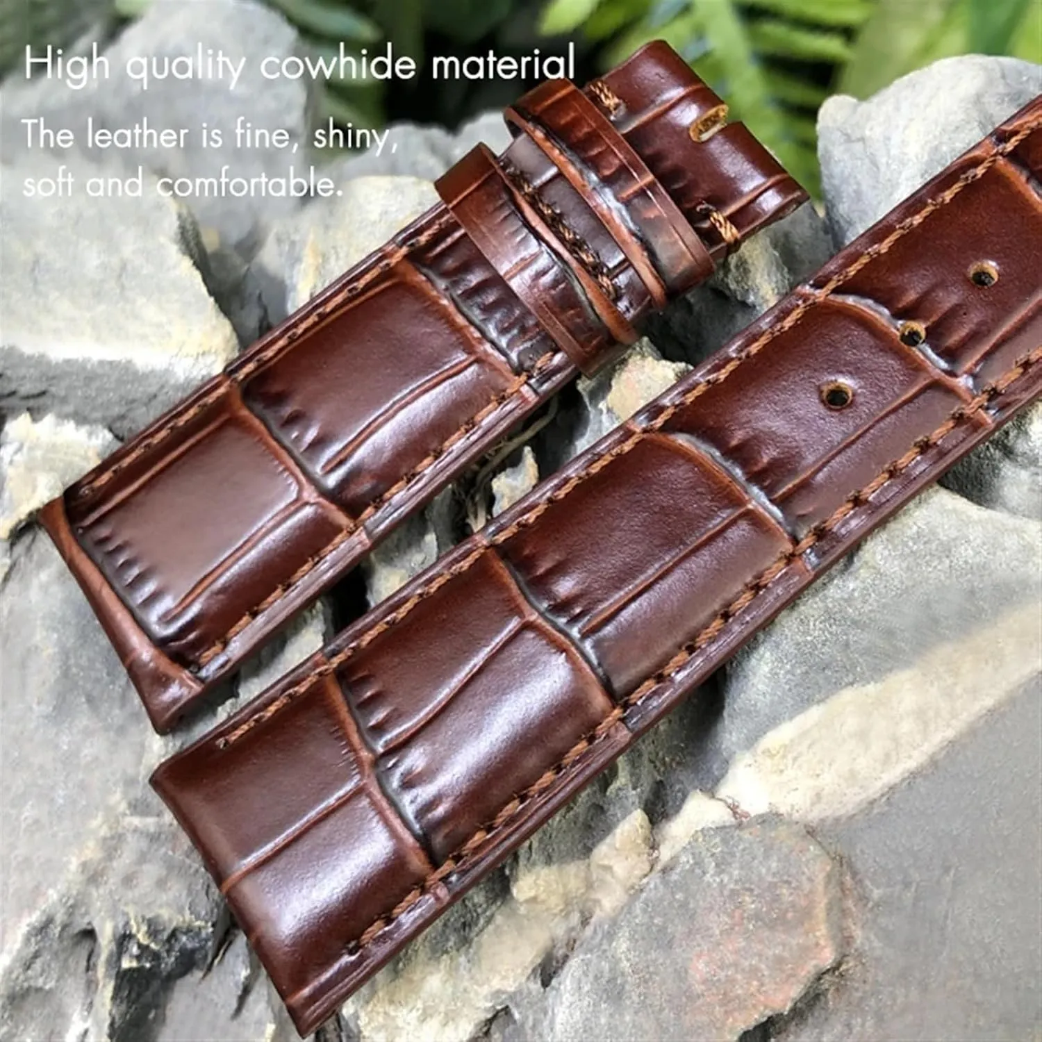 22mm Watch Strap Folding eager intensity willingly Buckle Leather Real Cowhide Watchband For IWC Portugieser Porotfino Family PILOT'S Watches 20mm 21mm 