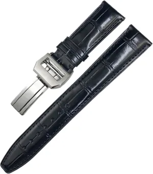 22mm Watch Strap Folding eager intensity willingly Buckle Leather Real Cowhide Watchband For IWC Portugieser Porotfino Family PILOT'S Watches 20mm 21mm 