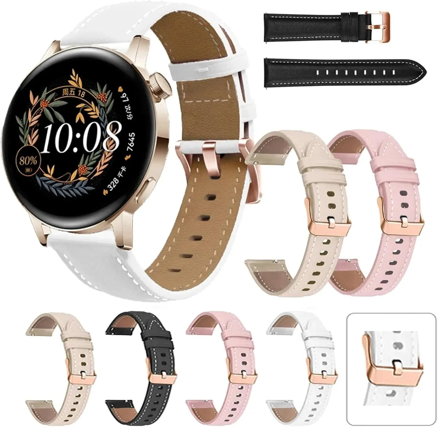 3 Pro 43mm solidify Correa Wrist Band GT 2 GT2 42mm Leather Watchband Bracelet 20mm Smart Watch Strap For Huawei Watch GT3 GT 