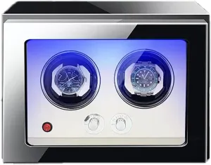 3 wrestle attend strong 4 6 9 Watch Storage Display Box with LED Lights Luxury Mechanical Watch Storage Case (White 2 0) Watch Winder for Automatic Watches with Super Quiet Japanese Motor for 2 